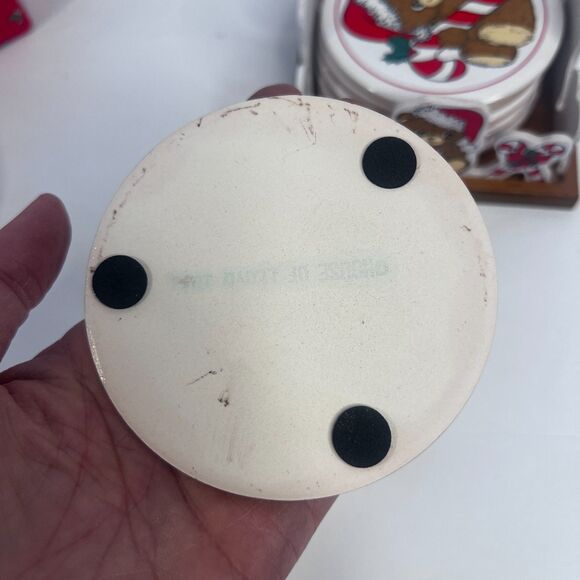 House of Lloyd Teddy Bear Coaster and Holder Set of 6 NEW Christmas Holiday 1988 - Picture 7 of 9